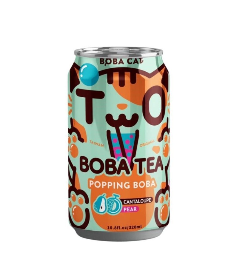 🧋 Bebida Bubble Tea Sabor Melón Y Pera (Boba Cat) 320ml
