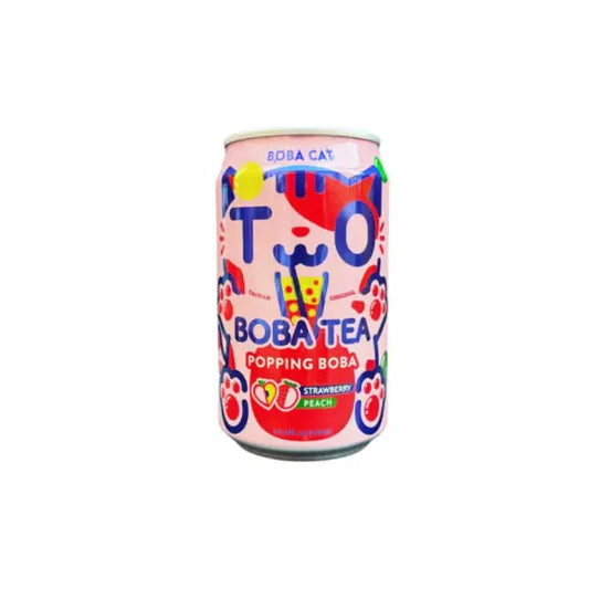 Boba Cat Strawberry and Peach Boba Tea 315 ml